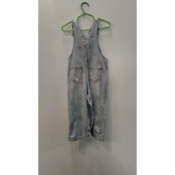 OshKosh baby light wash floral button bottom overalls 18M - Picture 2 of 4